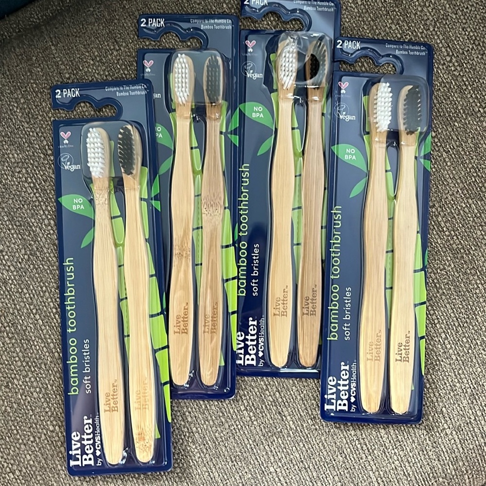 New Bamboo Toothbrushes by CVS 4 sets of 2packs
